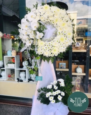 Vòng viếng hoa cúc trắng 