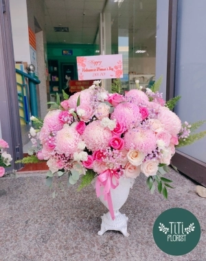 Lẵng cúc mẫu đơn cao cấp 