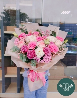 Bó hoa hồng hiện đại 