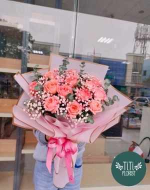 Bó hồng cam đẹp 