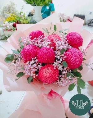 Bó cúc mẫu đơn 