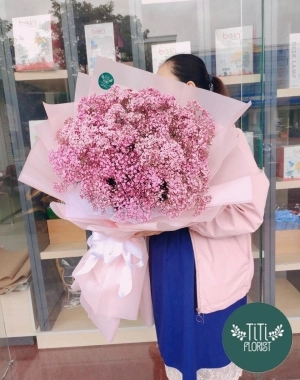 Bó hoa baby hồng phấn đẹp 
