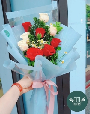 Bó hồng đơn giản