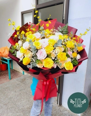 Bó hoa hồng vàng 