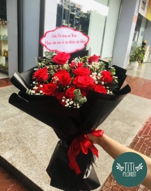 Bó hồng đỏ ngất ngây 