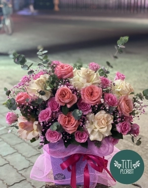 Lẵng hoa hồng hiện đại 