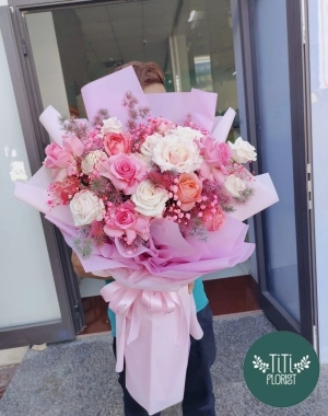 Bó hoa hồng nhẹ 