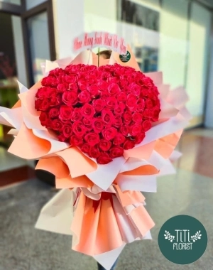 Bó hồng trái tim 