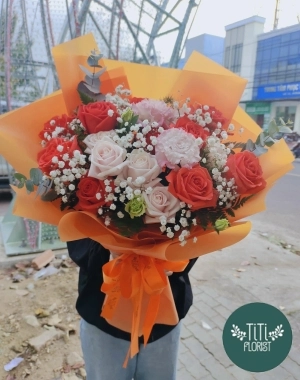 Bó hồng cam tặng bạn 