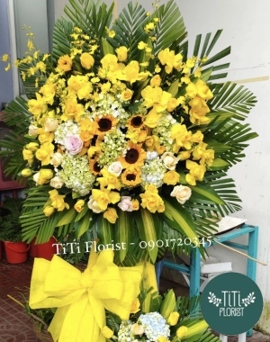 Kệ khai trương vàng tươi