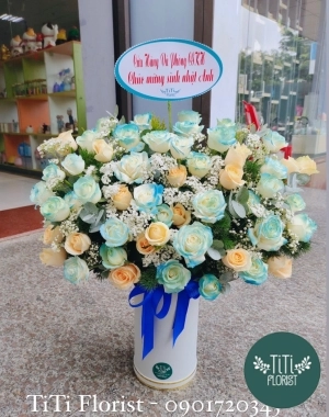 Lẵng tone pastel mừng sinh nhật