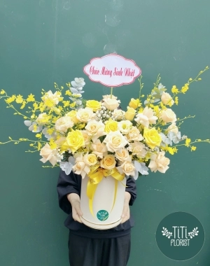 Lẵng vàng tươi mừng sinh nhật