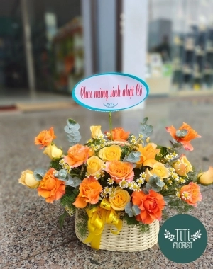 Giỏ hoa mừng sinh nhật nhỏ xinh