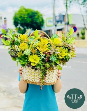 Giỏ hoa sen đá 20-10