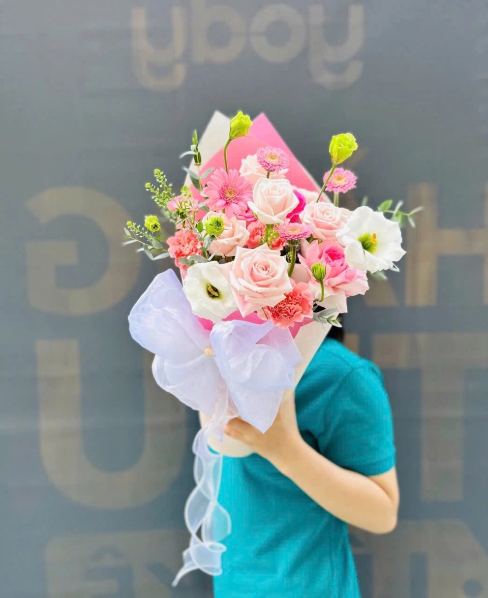 Bó hoa hồng phấn 1