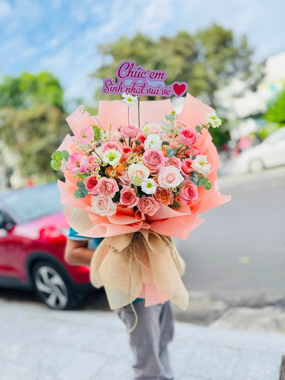 Bó hoa hồng pastel 1