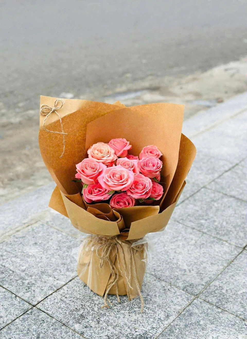 Bó hoa hồng phấn 3