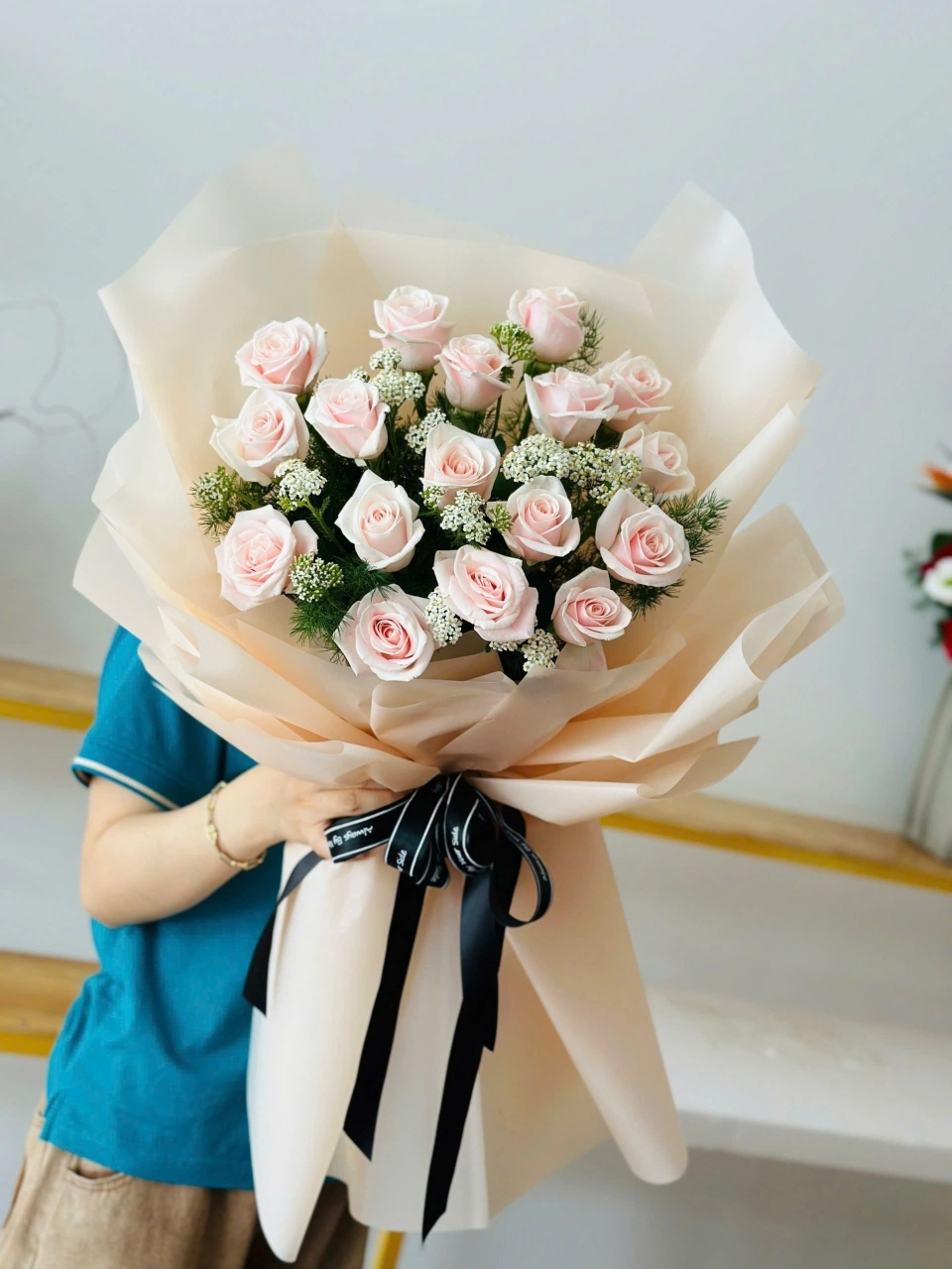 Bó hoa hồng phấn 4