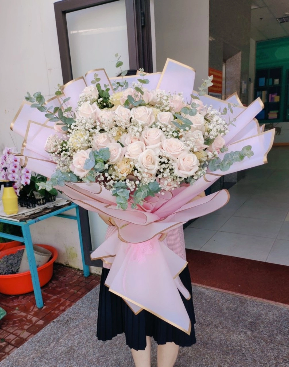 Bó hoa hồng phấn  đẹp