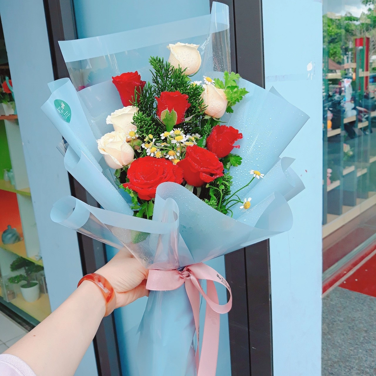 Bó hồng đơn giản