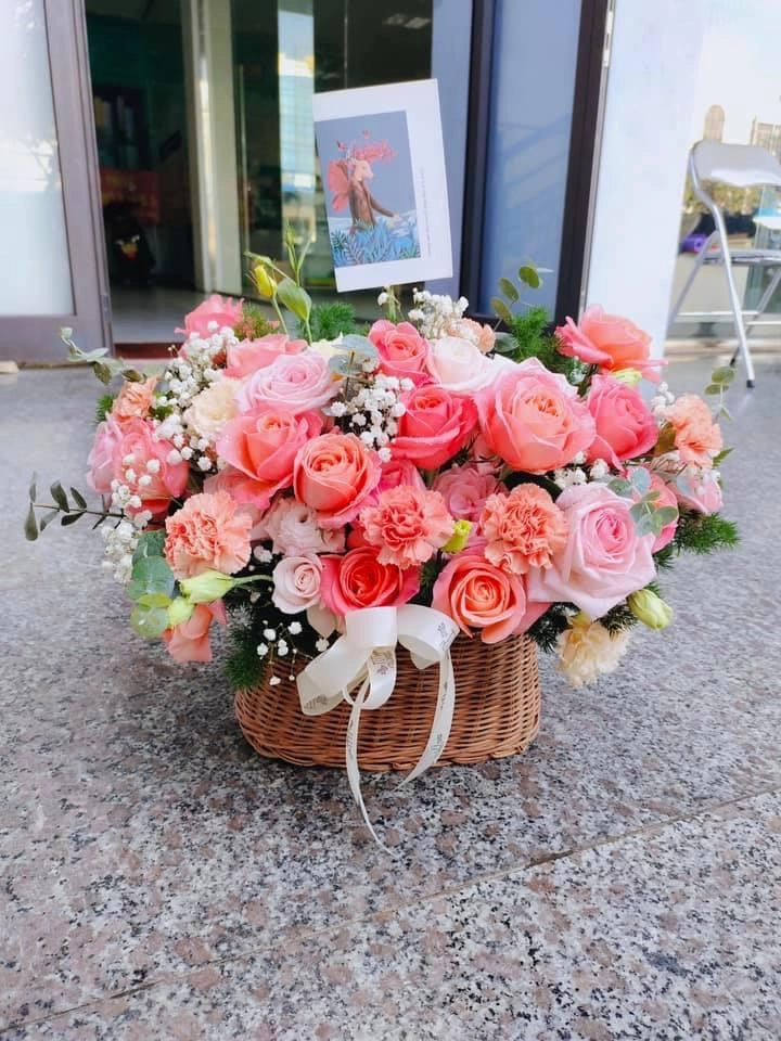 Giỏ hồng cam sinh nhật 