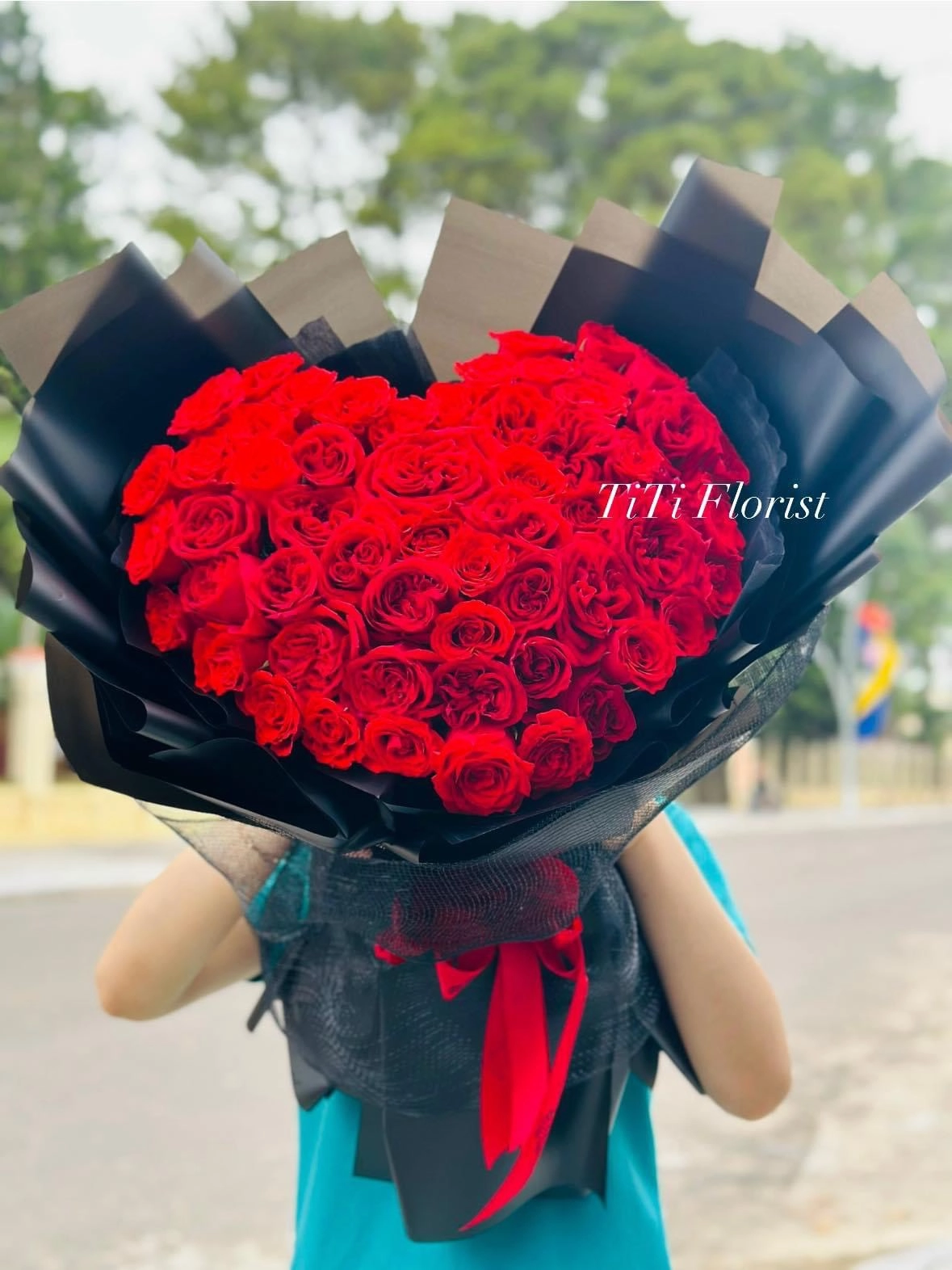 Bó hoa đỏ trái tim 