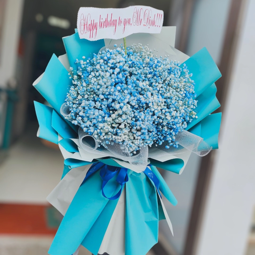 Bó hoa  bi xanh dương 