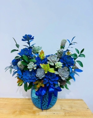 Bình hoa sen đá xanh