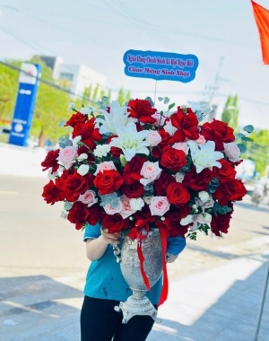 Lẵng hoa hồng đỏ 1